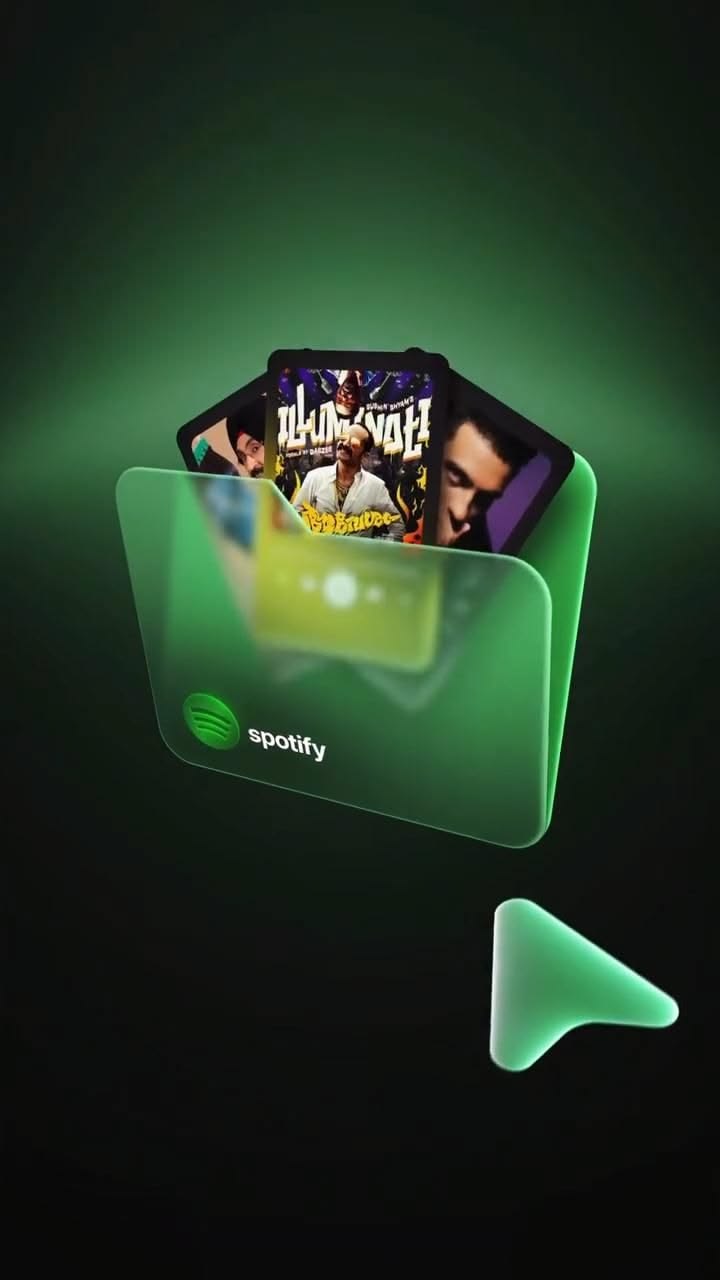Three-dimensional Spotify media player concept